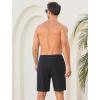 image:imageSILKWORLD Mens Swim Trunks with Compression Liner Quick Dry Board Shorts 9 Stretch Bathing Suits with 4Hole WaistbandA01charcoal Gray