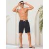 image:imageSILKWORLD Mens Swim Trunks with Compression Liner Quick Dry Board Shorts 9 Stretch Bathing Suits with 4Hole WaistbandA01charcoal Gray