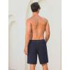 image:imageSILKWORLD Mens Swim Trunks with Compression Liner Quick Dry Board Shorts 9 Stretch Bathing Suits with 4Hole WaistbandA03 Navy