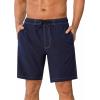 image:imageSILKWORLD Mens Swim Trunks with Compression Liner Quick Dry Board Shorts 9 Stretch Bathing Suits with 4Hole WaistbandA03 Navy