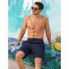 image:imageSILKWORLD Mens Swim Trunks with Compression Liner Quick Dry Board Shorts 9 Stretch Bathing Suits with 4Hole WaistbandA03 Navy