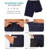 image:imageSILKWORLD Mens Swim Trunks with Compression Liner Quick Dry Board Shorts 9 Stretch Bathing Suits with 4Hole WaistbandA03 Navy