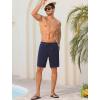 image:imageSILKWORLD Mens Swim Trunks with Compression Liner Quick Dry Board Shorts 9 Stretch Bathing Suits with 4Hole WaistbandA03 Navy
