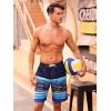 image:imageSILKWORLD Mens Swim Trunks with Compression Liner Quick Dry Board Shorts 9 Stretch Bathing Suits with 4Hole WaistbandP01 Navy Blue Stripes