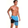 image:imageSILKWORLD Mens Swim Trunks with Compression Liner Quick Dry Board Shorts 9 Stretch Bathing Suits with 4Hole WaistbandP02 Royal Blue Stripes