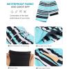 image:imageSILKWORLD Mens Swim Trunks with Compression Liner Quick Dry Board Shorts 9 Stretch Bathing Suits with 4Hole WaistbandP03 Sky Blue White Stripes