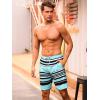 image:imageSILKWORLD Mens Swim Trunks with Compression Liner Quick Dry Board Shorts 9 Stretch Bathing Suits with 4Hole WaistbandP03 Sky Blue White Stripes