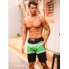 image:imageSILKWORLD Mens Swim Trunks with Compression Liner Quick Dry Board Shorts 9 Stretch Bathing Suits with 4Hole WaistbandP04 Black Green White Stripes