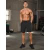 image:imageSILKWORLD Quick Dry 2 in 1 Mens Running Shorts with Zipper Pockets Drawstring Workout Shorts Lightweight Gym Athletic ShortsA00 All Black