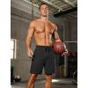image:imageSILKWORLD Quick Dry 2 in 1 Mens Running Shorts with Zipper Pockets Drawstring Workout Shorts Lightweight Gym Athletic ShortsA00 All Black