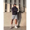 image:imageSILKWORLD Quick Dry 2 in 1 Mens Running Shorts with Zipper Pockets Drawstring Workout Shorts Lightweight Gym Athletic ShortsA01 Light Grey