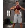 image:imageSILKWORLD Quick Dry 2 in 1 Mens Running Shorts with Zipper Pockets Drawstring Workout Shorts Lightweight Gym Athletic ShortsA01 Light Grey