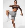 image:imageSILKWORLD Quick Dry 2 in 1 Mens Running Shorts with Zipper Pockets Drawstring Workout Shorts Lightweight Gym Athletic ShortsA01 Light Grey