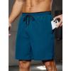 image:imageSILKWORLD Quick Dry 2 in 1 Mens Running Shorts with Zipper Pockets Drawstring Workout Shorts Lightweight Gym Athletic ShortsA02 Copen Blue