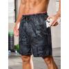 image:imageSILKWORLD Quick Dry 2 in 1 Mens Running Shorts with Zipper Pockets Drawstring Workout Shorts Lightweight Gym Athletic ShortsP01black Totem