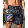 image:imageSILKWORLD Quick Dry 2 in 1 Mens Running Shorts with Zipper Pockets Drawstring Workout Shorts Lightweight Gym Athletic ShortsP01black Totem