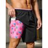 image:imageSILKWORLD Quick Dry 2 in 1 Mens Running Shorts with Zipper Pockets Drawstring Workout Shorts Lightweight Gym Athletic ShortsP03ice Cream Fluid