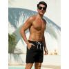 image:imageSILKWORLD Quick Dry Mens Swim Trunks with Compression Liner 7 inch Seesucker Bathing Suit Casual Shorts for Pool BeachBlack