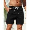 image:imageSILKWORLD Quick Dry Mens Swim Trunks with Compression Liner 7 inch Seesucker Bathing Suit Casual Shorts for Pool BeachBlack