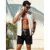 image:imageSILKWORLD Quick Dry Mens Swim Trunks with Compression Liner 7 inch Seesucker Bathing Suit Casual Shorts for Pool BeachBlack