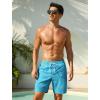 image:imageSILKWORLD Quick Dry Mens Swim Trunks with Compression Liner 7 inch Seesucker Bathing Suit Casual Shorts for Pool BeachBlue Tropical Plants