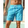image:imageSILKWORLD Quick Dry Mens Swim Trunks with Compression Liner 7 inch Seesucker Bathing Suit Casual Shorts for Pool BeachBlue Tropical Plants