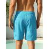 image:imageSILKWORLD Quick Dry Mens Swim Trunks with Compression Liner 7 inch Seesucker Bathing Suit Casual Shorts for Pool BeachBlue Tropical Plants