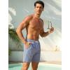 image:imageSILKWORLD Quick Dry Mens Swim Trunks with Compression Liner 7 inch Seesucker Bathing Suit Casual Shorts for Pool BeachBlue White Strip