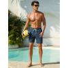 image:imageSILKWORLD Quick Dry Mens Swim Trunks with Compression Liner 7 inch Seesucker Bathing Suit Casual Shorts for Pool BeachCopenblue Vertical Strip