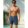 image:imageSILKWORLD Quick Dry Mens Swim Trunks with Compression Liner 7 inch Seesucker Bathing Suit Casual Shorts for Pool BeachCopenblue Vertical Strip