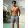 image:imageSILKWORLD Quick Dry Mens Swim Trunks with Compression Liner 7 inch Seesucker Bathing Suit Casual Shorts for Pool BeachGray