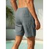 image:imageSILKWORLD Quick Dry Mens Swim Trunks with Compression Liner 7 inch Seesucker Bathing Suit Casual Shorts for Pool BeachGray