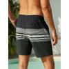 image:imageSILKWORLD Quick Dry Mens Swim Trunks with Compression Liner 7 inch Seesucker Bathing Suit Casual Shorts for Pool BeachGraywhite Horizontal Stripe