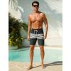 image:imageSILKWORLD Quick Dry Mens Swim Trunks with Compression Liner 7 inch Seesucker Bathing Suit Casual Shorts for Pool BeachGraywhite Horizontal Stripe