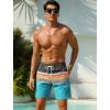 image:imageSILKWORLD Quick Dry Mens Swim Trunks with Compression Liner 7 inch Seesucker Bathing Suit Casual Shorts for Pool BeachMulticolor Horizontal Stripes