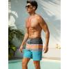 image:imageSILKWORLD Quick Dry Mens Swim Trunks with Compression Liner 7 inch Seesucker Bathing Suit Casual Shorts for Pool BeachMulticolor Horizontal Stripes