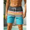 image:imageSILKWORLD Quick Dry Mens Swim Trunks with Compression Liner 7 inch Seesucker Bathing Suit Casual Shorts for Pool BeachMulticolor Horizontal Stripes