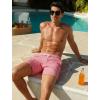 image:imageSILKWORLD Quick Dry Mens Swim Trunks with Compression Liner 7 inch Seesucker Bathing Suit Casual Shorts for Pool BeachRed Pink Vertical Stripe