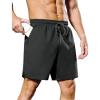 image:imageSILKWORLD Mens Running Shorts 6 Athletic Workout Casual Sweat Shorts Cotton Blend Breathable Jogger Shorts with PocketsDark Grey