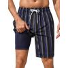 image:imageSILKWORLD Mens Swim Trunks with Compression Liner 2 in 1 Quick Dry Bathing Suit NoChafing Beach Shorts with Zipper PocketsStripes BBlack  Plum Vertical