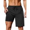 image:imageSILKWORLD Quick Dry 2 in 1 Mens Running Shorts with Zipper Pockets Drawstring Workout Shorts Lightweight Gym Athletic ShortsA00 All Black
