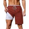 image:imageSILKWORLD Quick Dry 2 in 1 Mens Running Shorts with Zipper Pockets Drawstring Workout Shorts Lightweight Gym Athletic ShortsP05gray Subtle