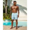 image:imageSILKWORLD Mens Swim Trunks Quick Dry Shorts with PocketsAnchor Blue Stripes