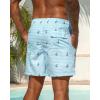 image:imageSILKWORLD Mens Swim Trunks Quick Dry Shorts with PocketsAnchor Blue Stripes