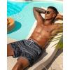 image:imageSILKWORLD Mens Swim Trunks Quick Dry Shorts with PocketsGeometric Black