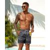 image:imageSILKWORLD Mens Swim Trunks Quick Dry Shorts with PocketsGeometric Black