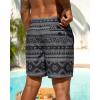 image:imageSILKWORLD Mens Swim Trunks Quick Dry Shorts with PocketsGeometric Black