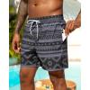 image:imageSILKWORLD Mens Swim Trunks Quick Dry Shorts with PocketsGeometric Black