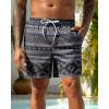image:imageSILKWORLD Mens Swim Trunks Quick Dry Shorts with PocketsGeometric Black