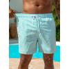 image:imageSILKWORLD Mens Swim Trunks Quick Dry Shorts with PocketsGreen Stripes